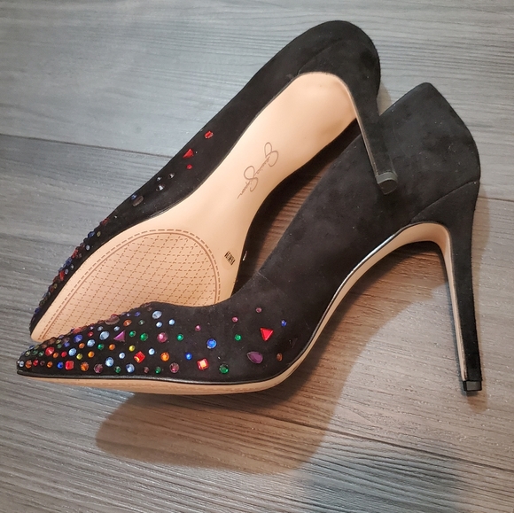 Jessica Simpson Praylee3 Black Suede Heels - Picture 4 of 7